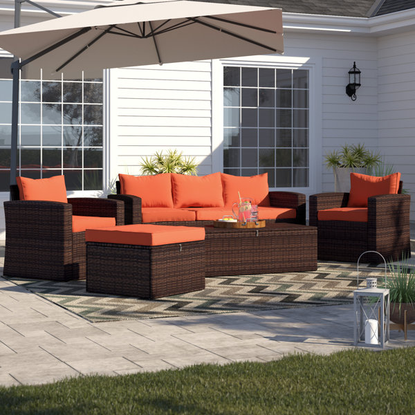 Sol 72 Outdoor™ Arlington Polyethylene (PE) Wicker 6 Person Seating